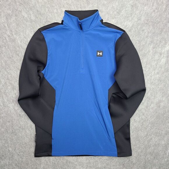 Under Armour Golf Drive‎ Pro Storm Hybrid 1/2 Zip Pullover Mens M Blue Loose Fit - Picture 1 of 11